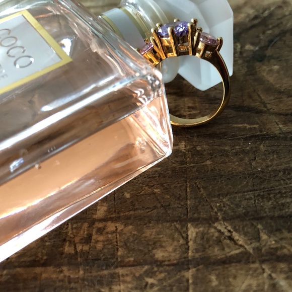 Purple and Pink Gold Plated Ring - Picture 4 of 4